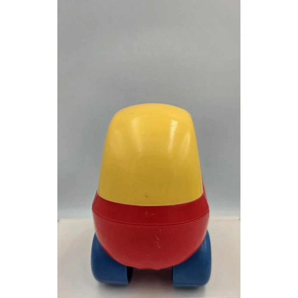 Vtg Little Tikes Little People Mini Toy Car Red Yellow Blue Plastic 4.5
